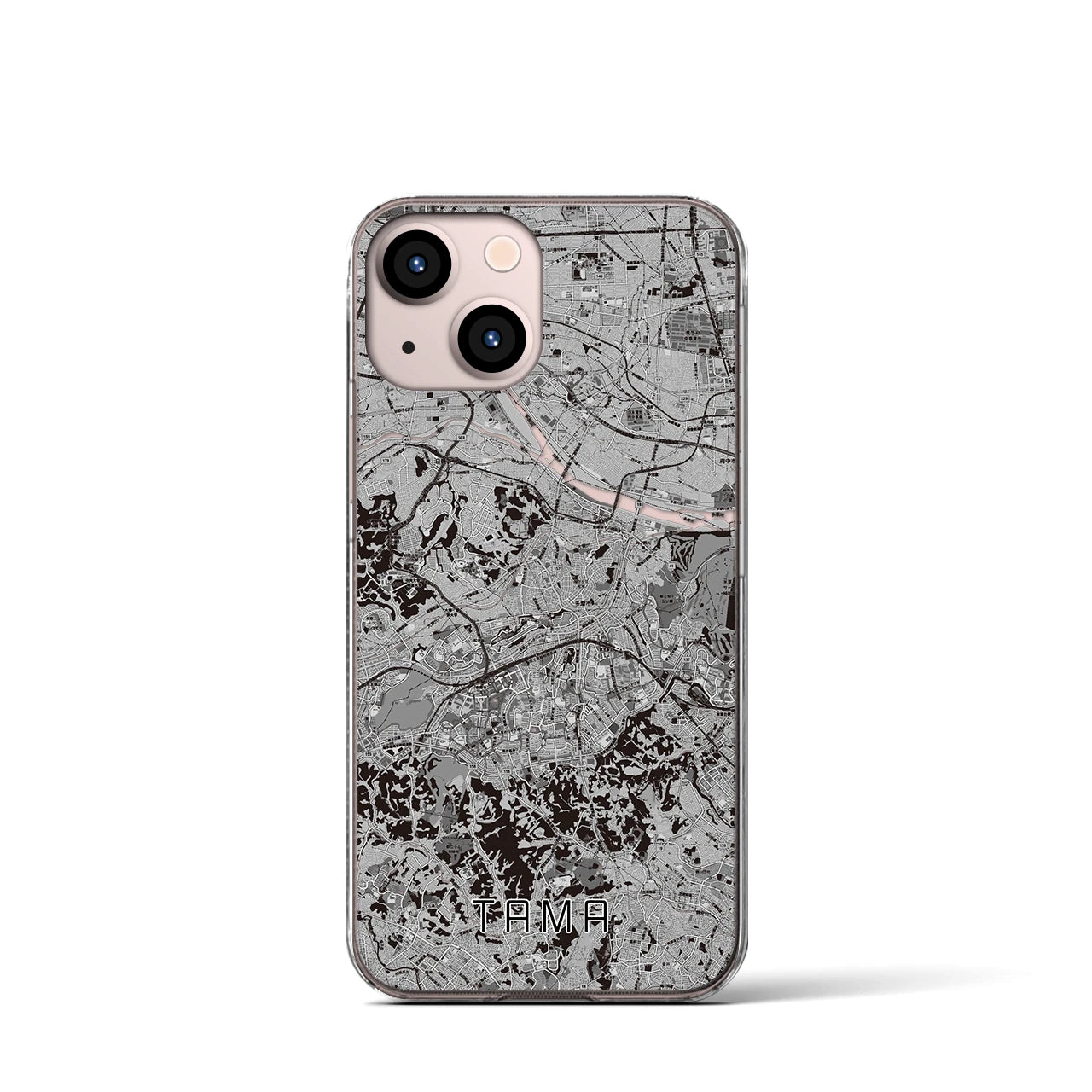 【多摩(東京都)】地図柄iPhoneケース(クリアタイプ)