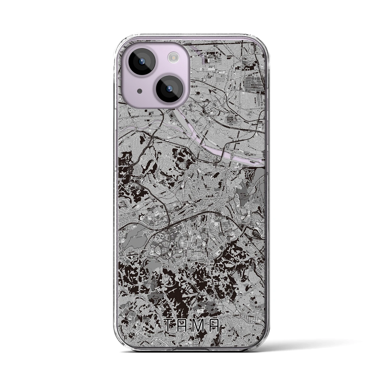 【多摩(東京都)】地図柄iPhoneケース(クリアタイプ)