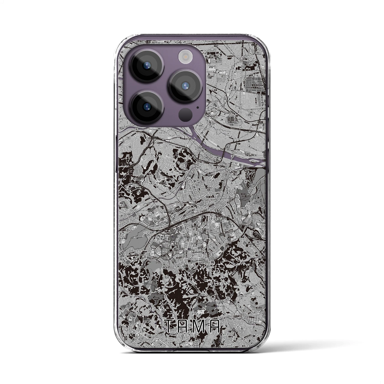 【多摩(東京都)】地図柄iPhoneケース(クリアタイプ)