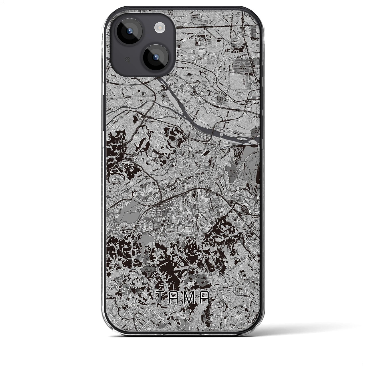 【多摩(東京都)】地図柄iPhoneケース(クリアタイプ)