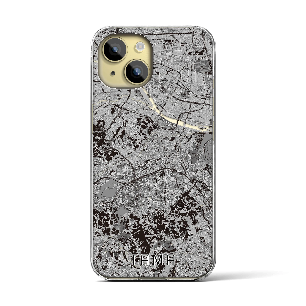 【多摩(東京都)】地図柄iPhoneケース(クリアタイプ)