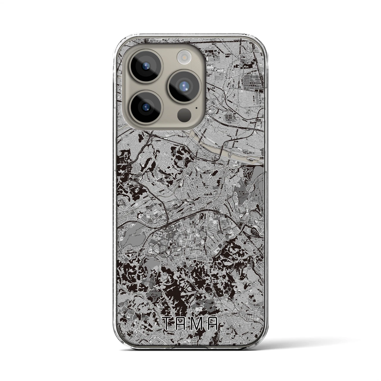 【多摩(東京都)】地図柄iPhoneケース(クリアタイプ)