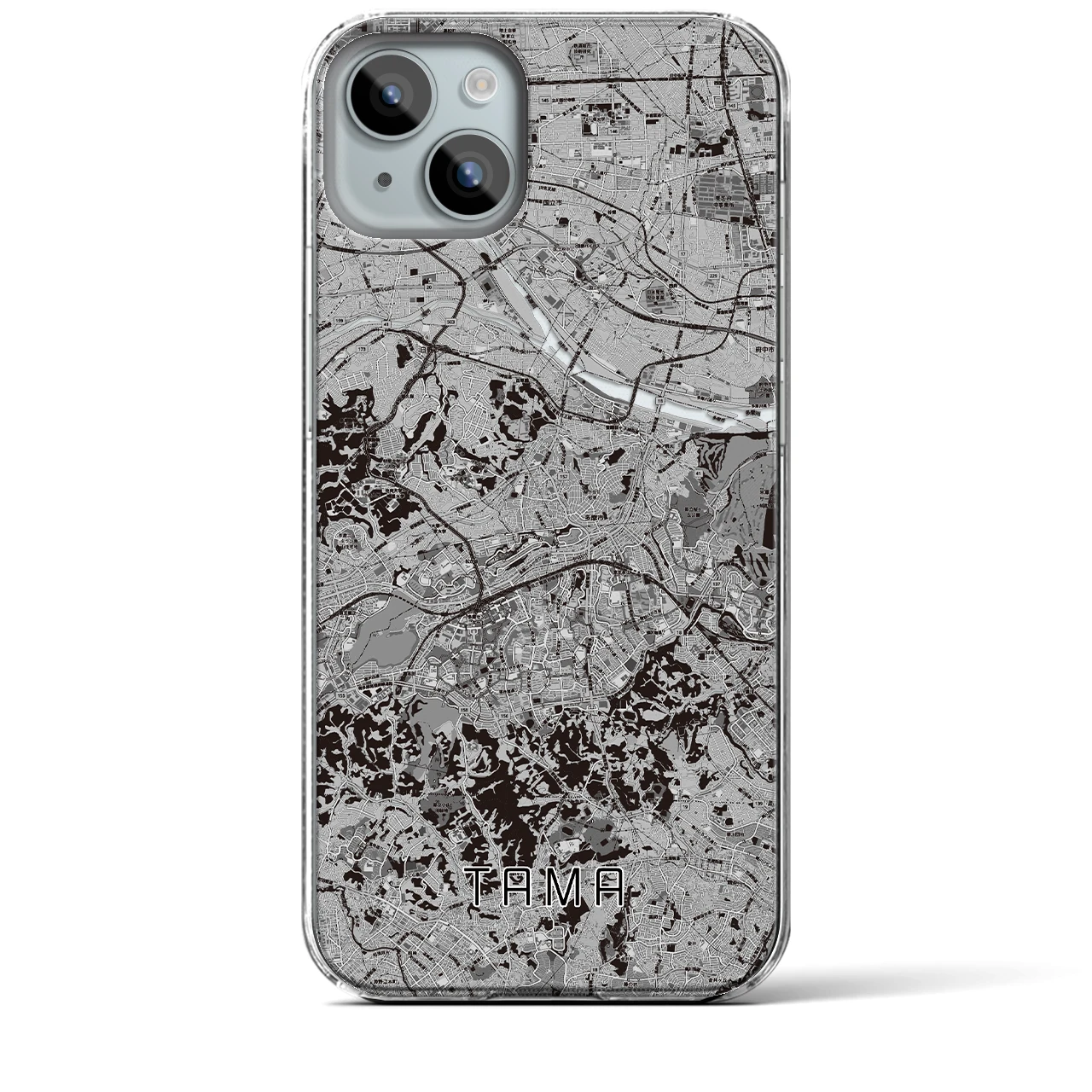 【多摩(東京都)】地図柄iPhoneケース(クリアタイプ)