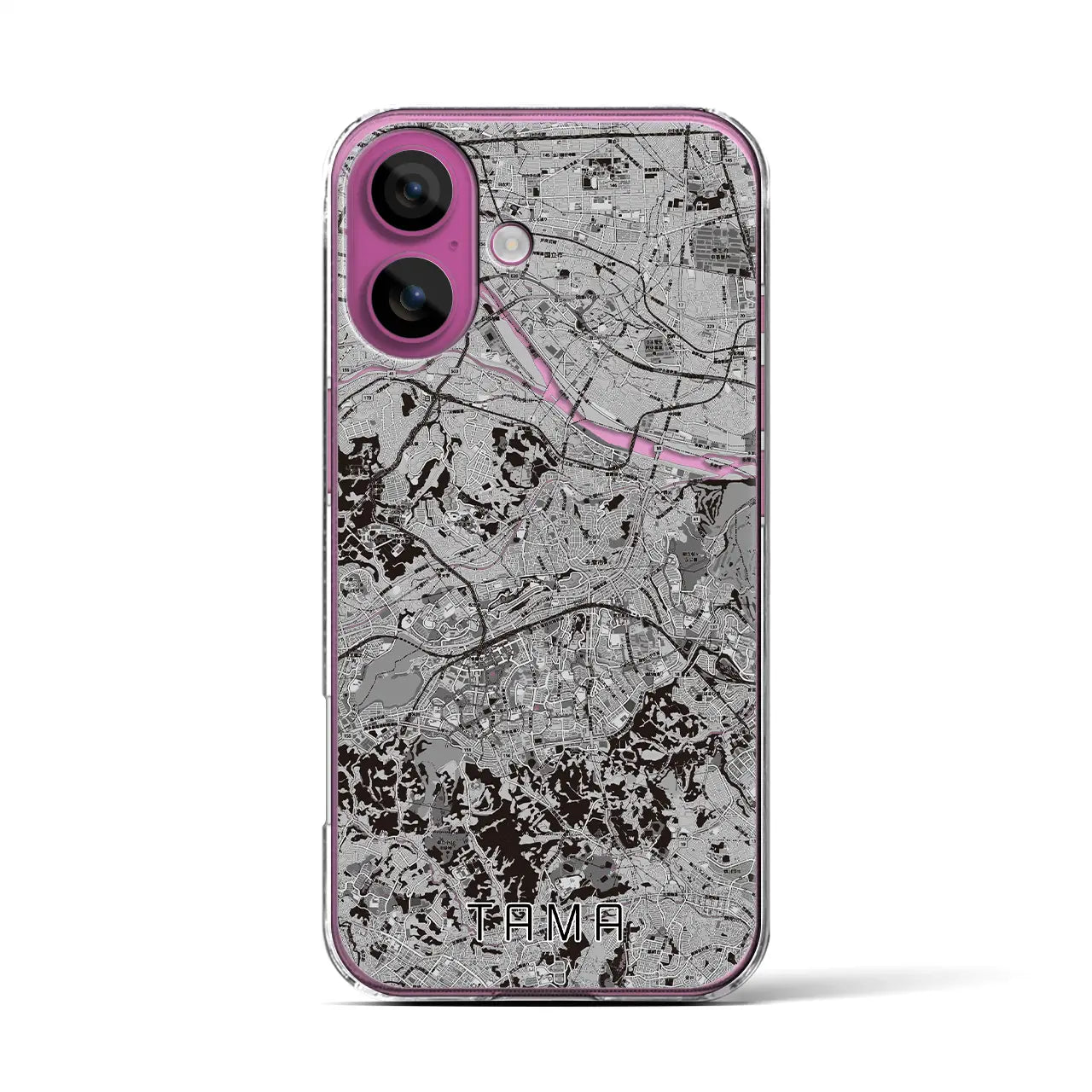 【多摩(東京都)】地図柄iPhoneケース(クリアタイプ)