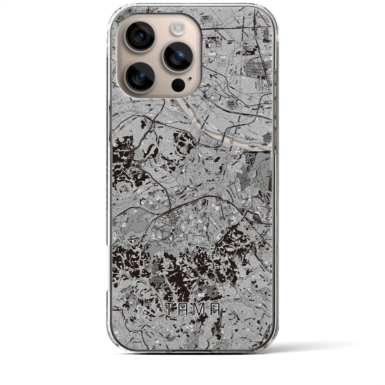 【多摩(東京都)】地図柄iPhoneケース(クリアタイプ)