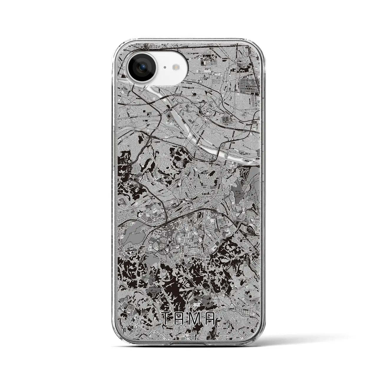 【多摩(東京都)】地図柄iPhoneケース(クリアタイプ)