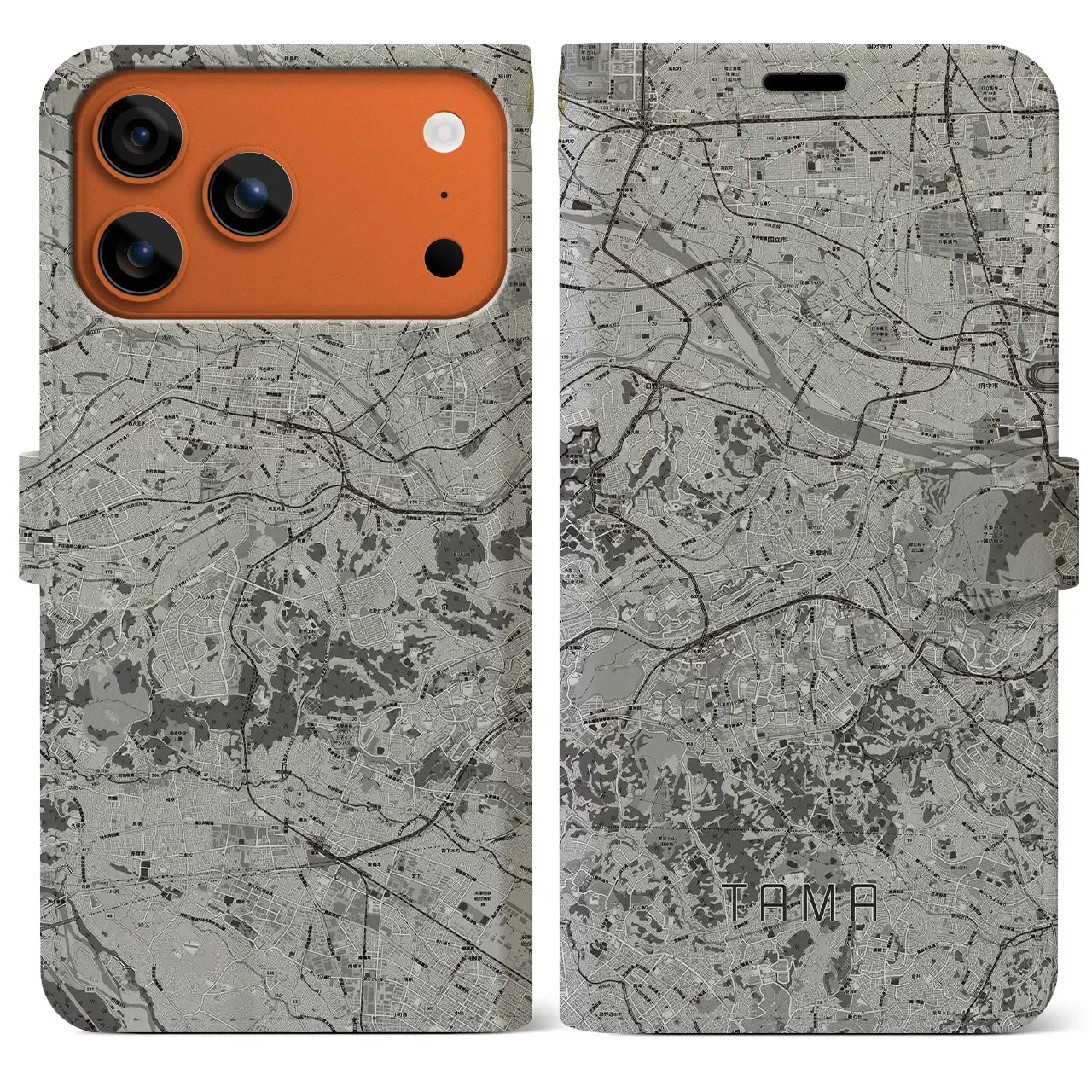 【多摩(東京都)】地図柄iPhoneケース(手帳タイプ)