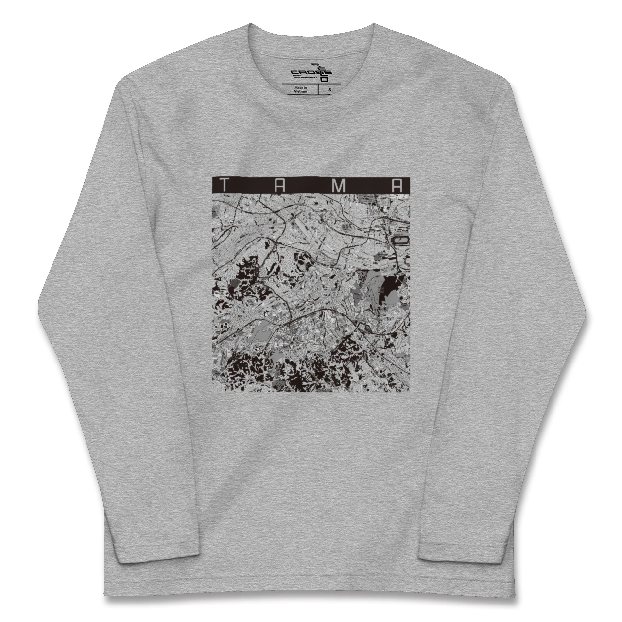 【多摩(東京都)】地図柄ロングスリーブTシャツ