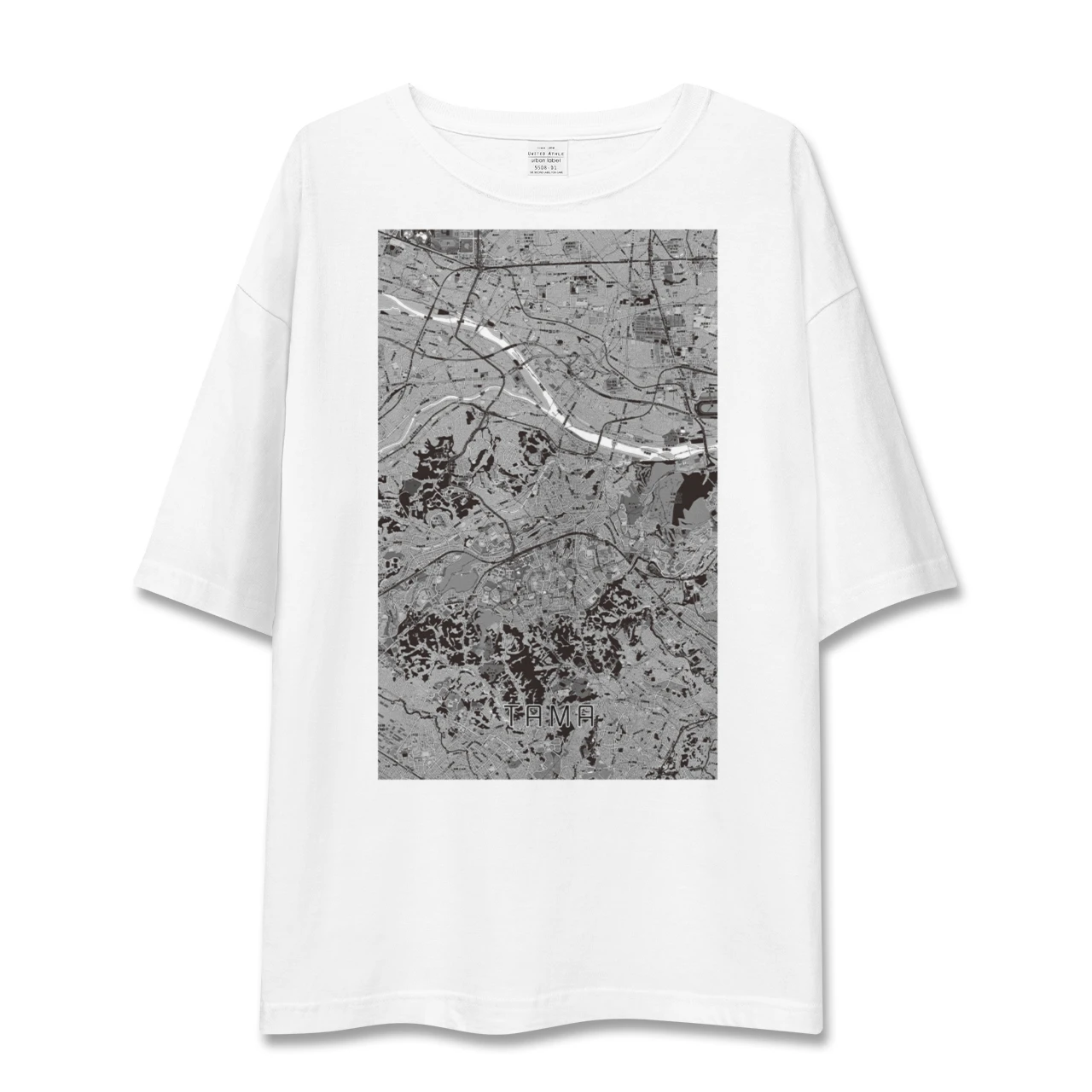 【多摩(東京都)】地図柄ビッグシルエットTシャツ