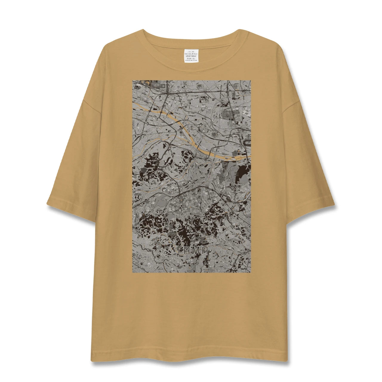 【多摩(東京都)】地図柄ビッグシルエットTシャツ