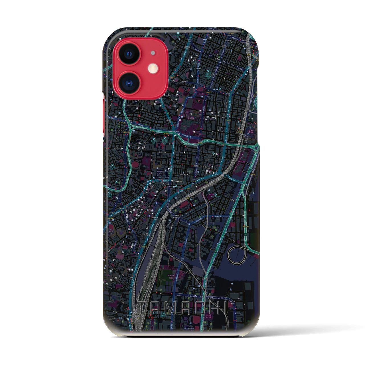 【田町(東京都)】地図柄iPhoneケース(バックカバータイプ)