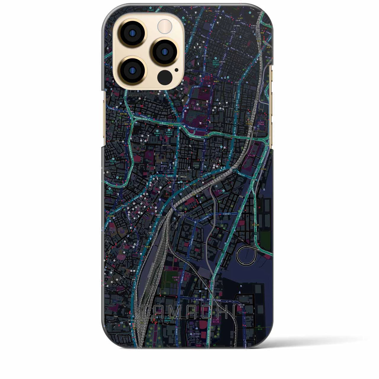 【田町(東京都)】地図柄iPhoneケース(バックカバータイプ)