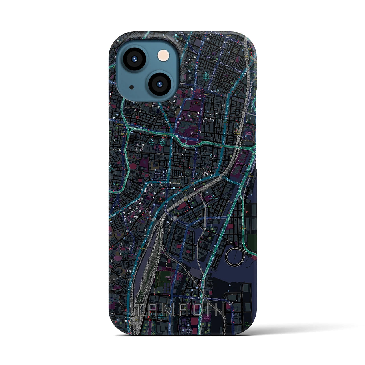 【田町(東京都)】地図柄iPhoneケース(バックカバータイプ)