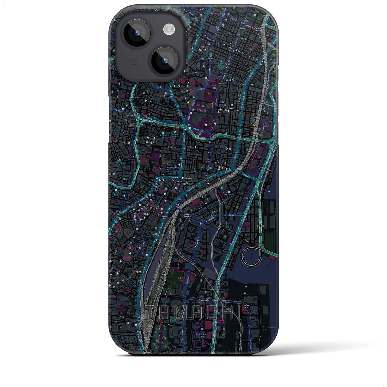 【田町(東京都)】地図柄iPhoneケース(バックカバータイプ)