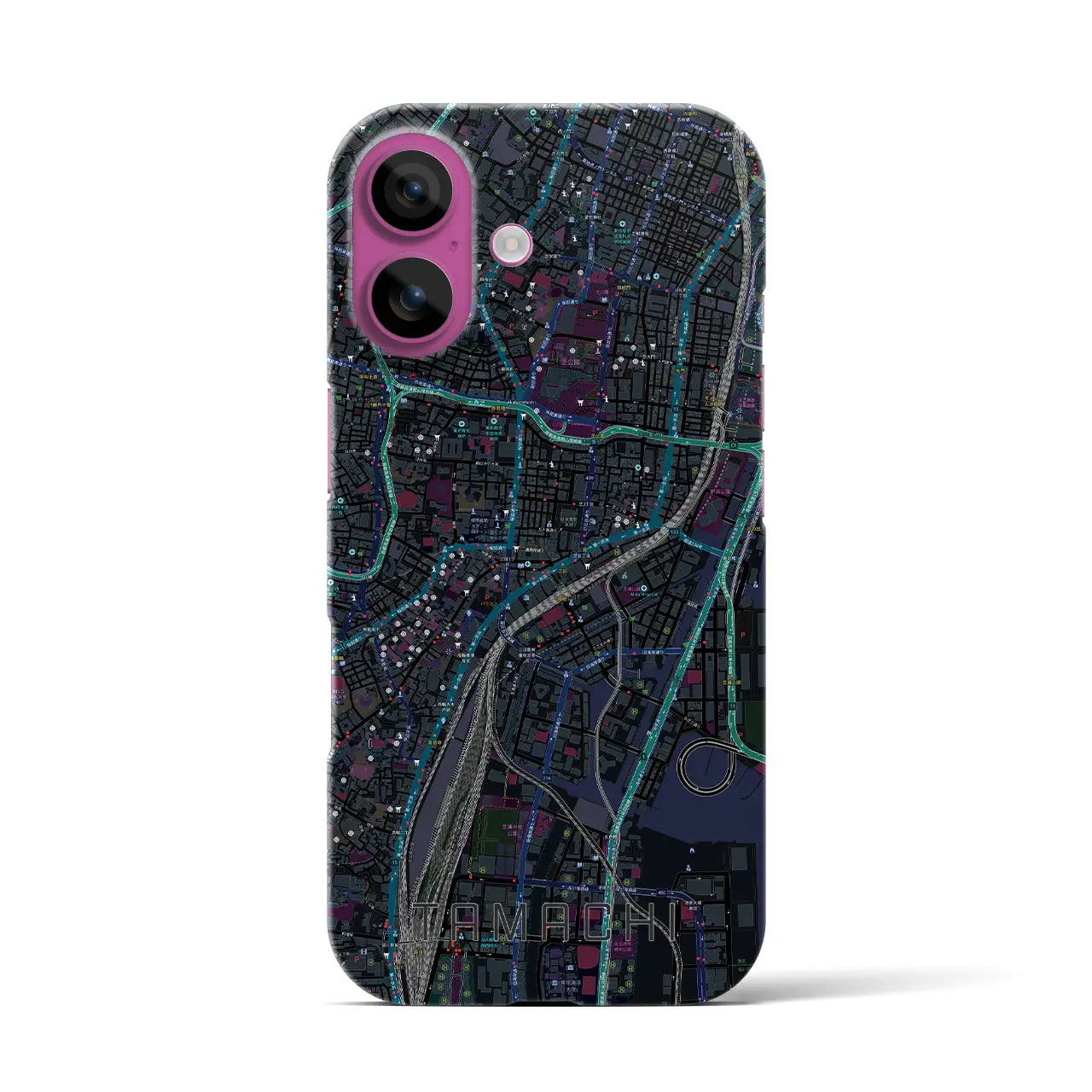 【田町(東京都)】地図柄iPhoneケース(バックカバータイプ)