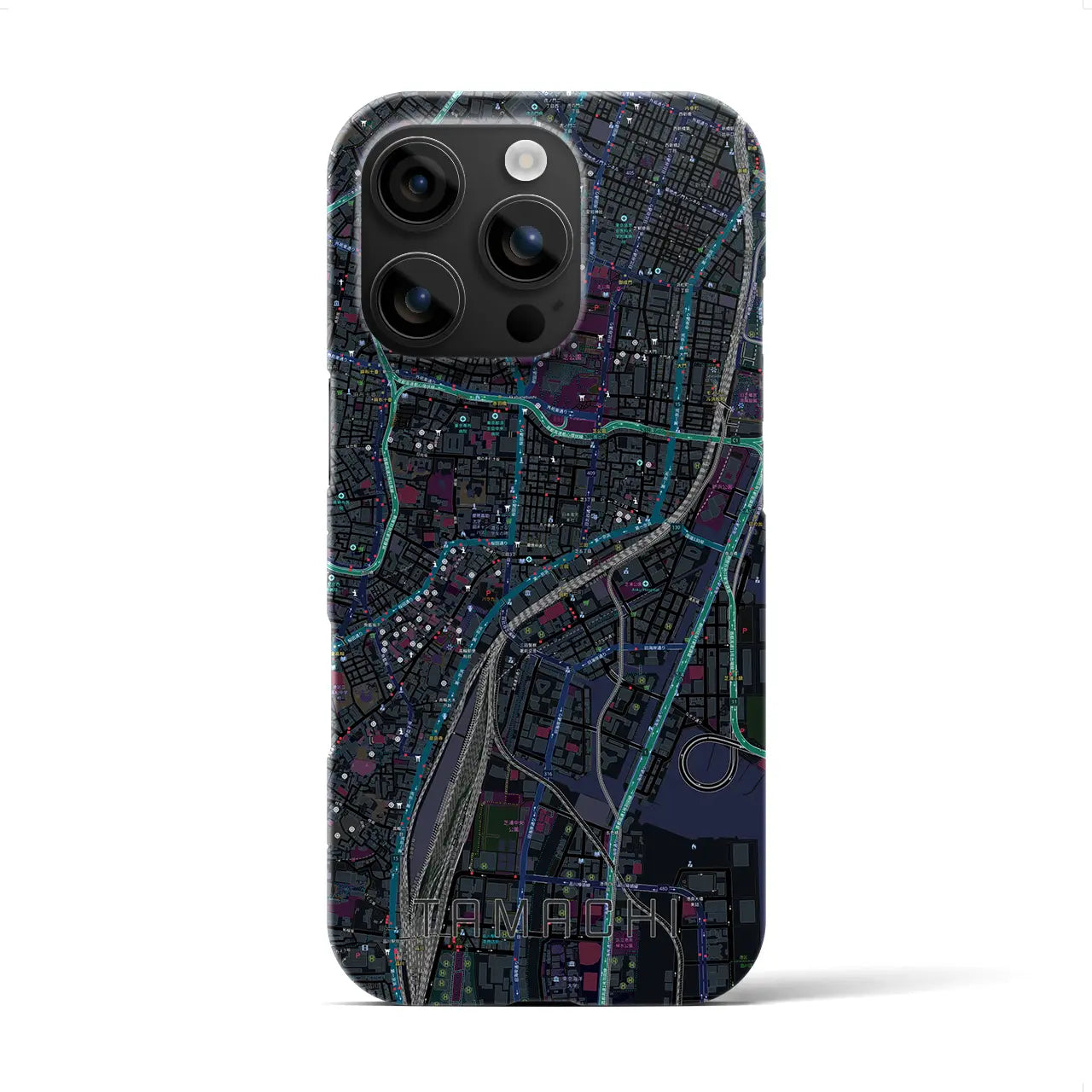 【田町(東京都)】地図柄iPhoneケース(バックカバータイプ)