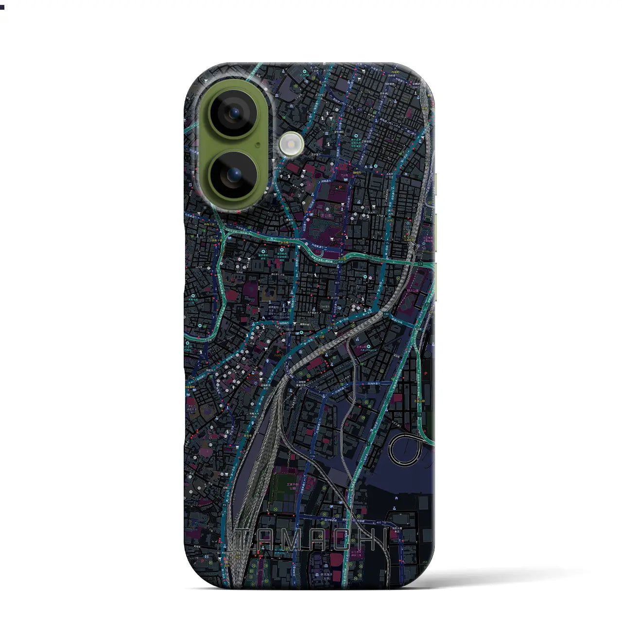 【田町(東京都)】地図柄iPhoneケース(バックカバータイプ)