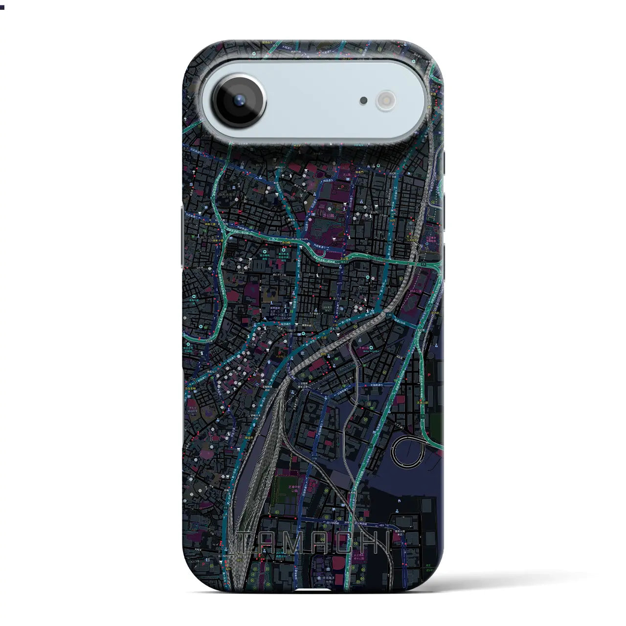 【田町(東京都)】地図柄iPhoneケース(バックカバータイプ)