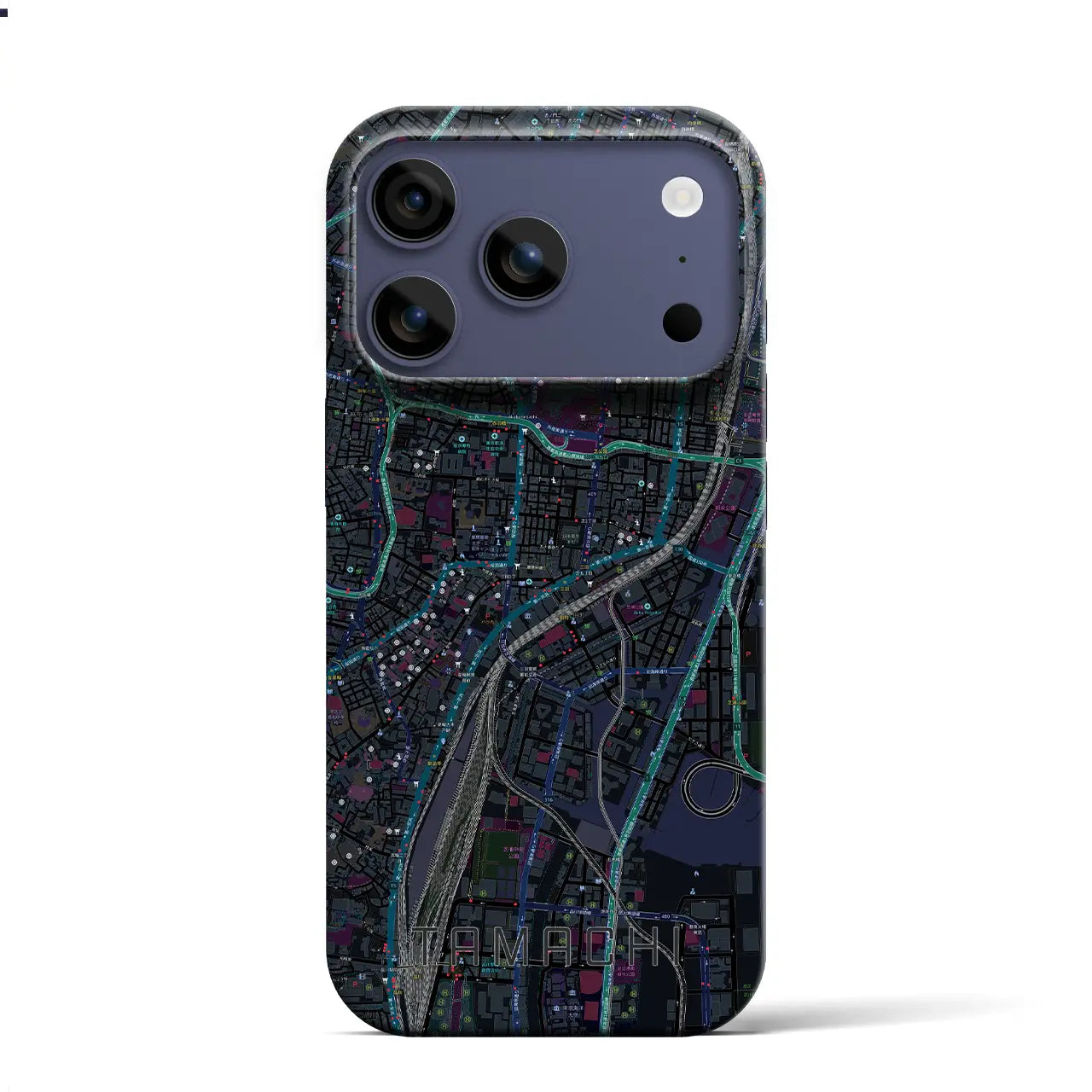 【田町(東京都)】地図柄iPhoneケース(バックカバータイプ)