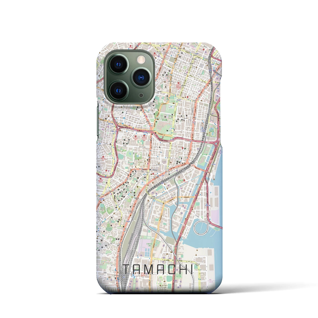 【田町(東京都)】地図柄iPhoneケース(バックカバータイプ)