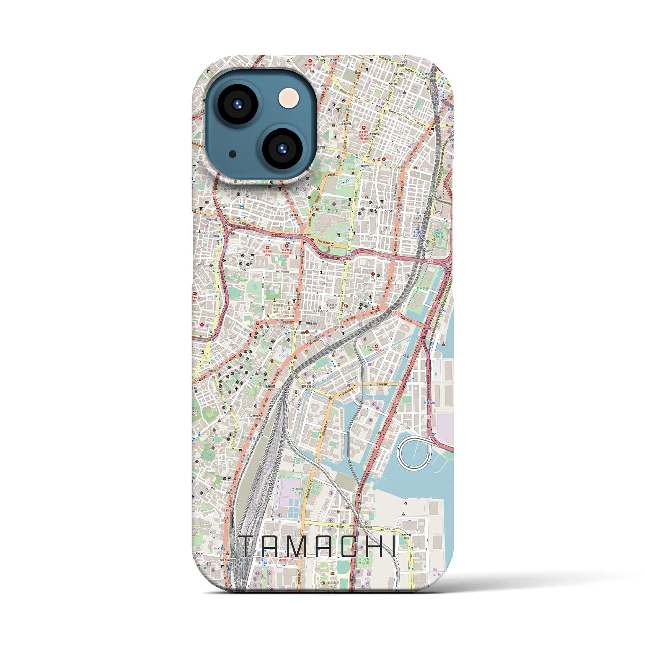 【田町(東京都)】地図柄iPhoneケース(バックカバータイプ)