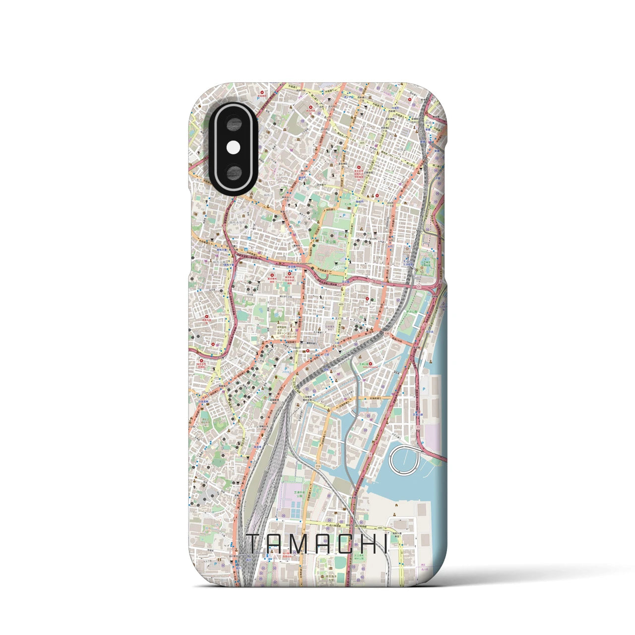 【田町(東京都)】地図柄iPhoneケース(バックカバータイプ)