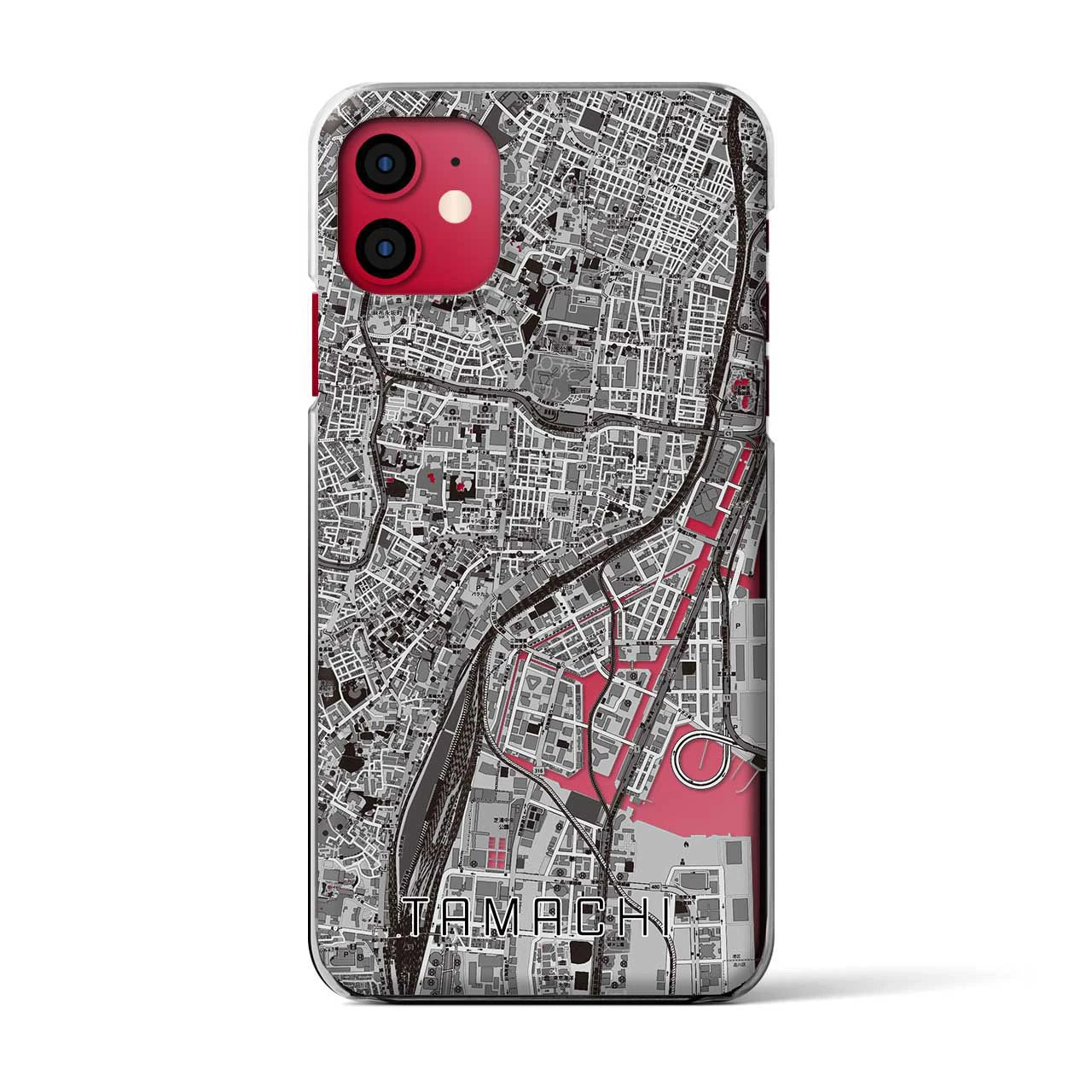 【田町(東京都)】地図柄iPhoneケース(クリアタイプ)