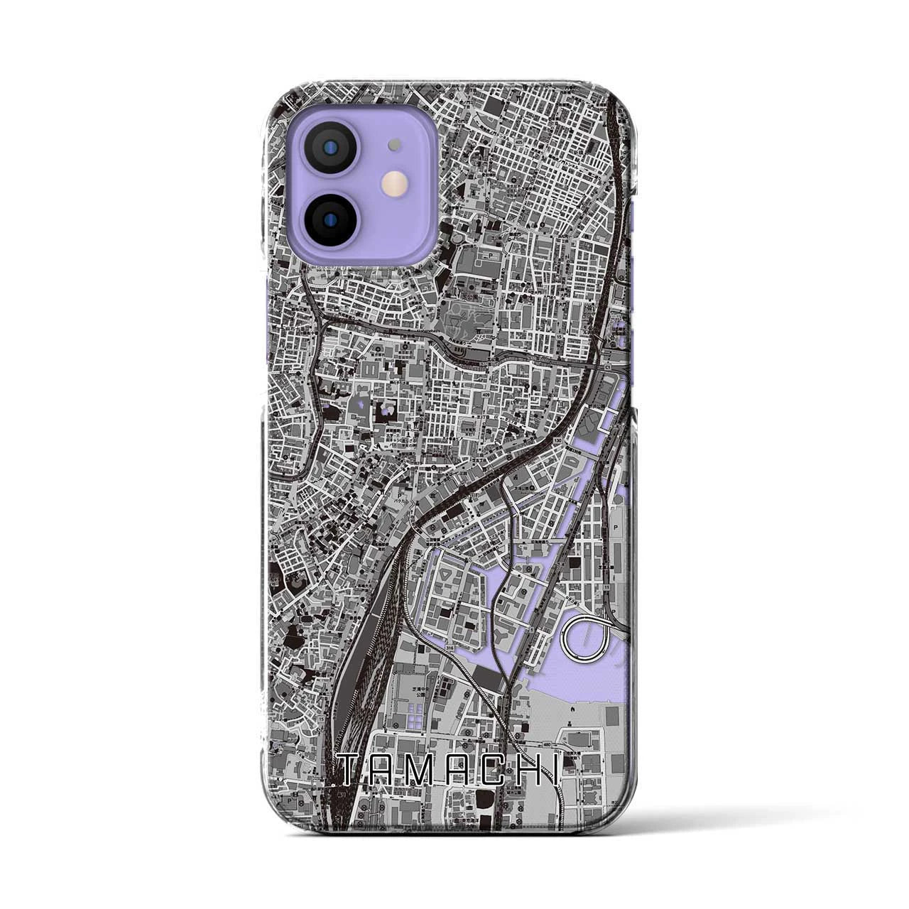 【田町(東京都)】地図柄iPhoneケース(クリアタイプ)