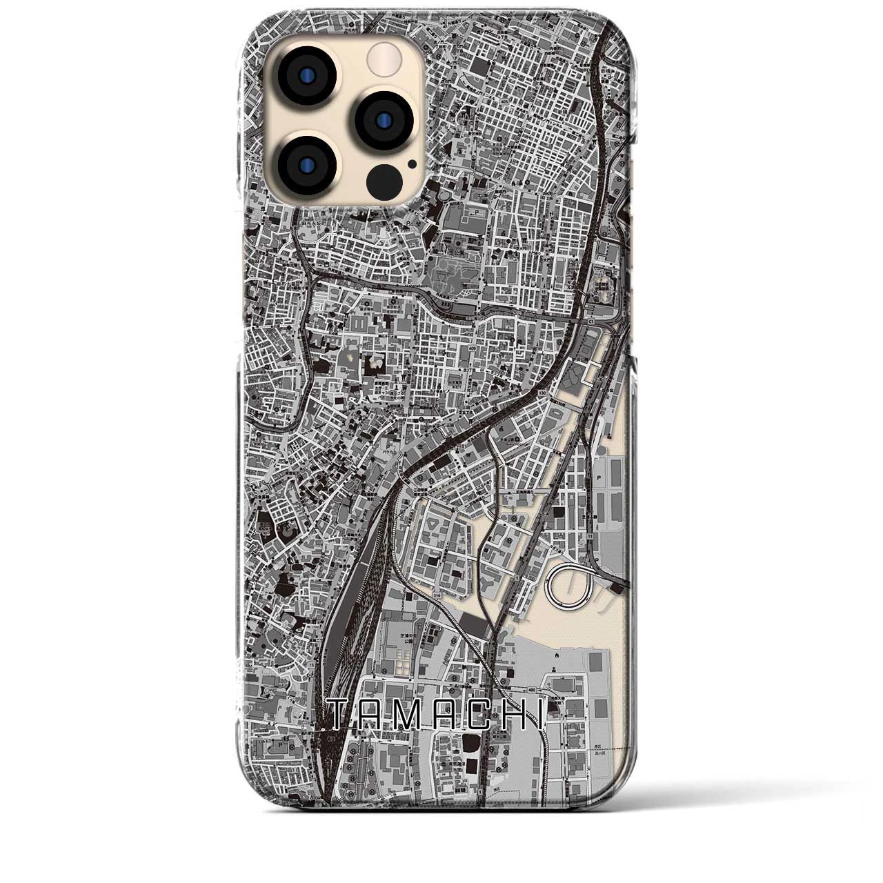 【田町(東京都)】地図柄iPhoneケース(クリアタイプ)