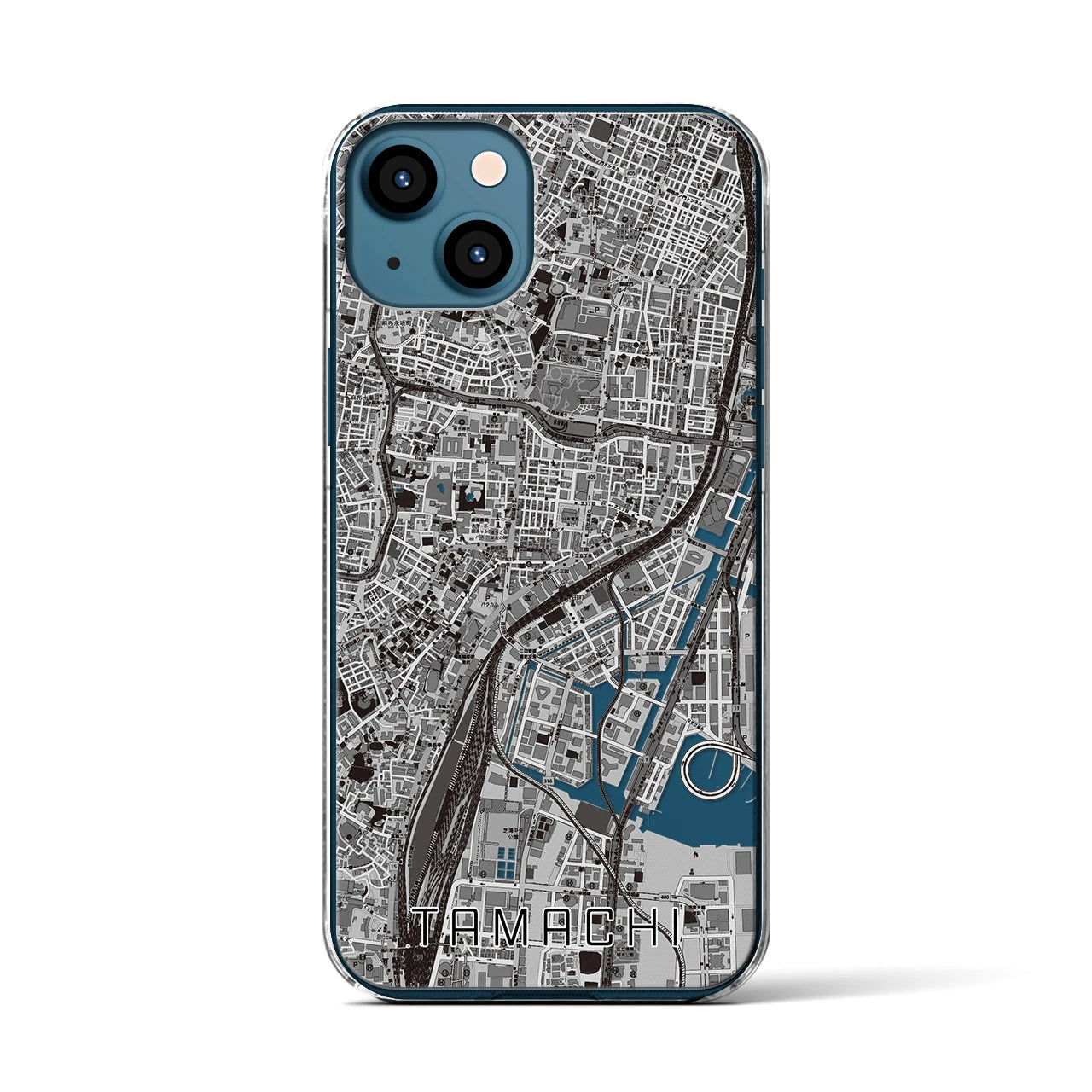 【田町(東京都)】地図柄iPhoneケース(クリアタイプ)