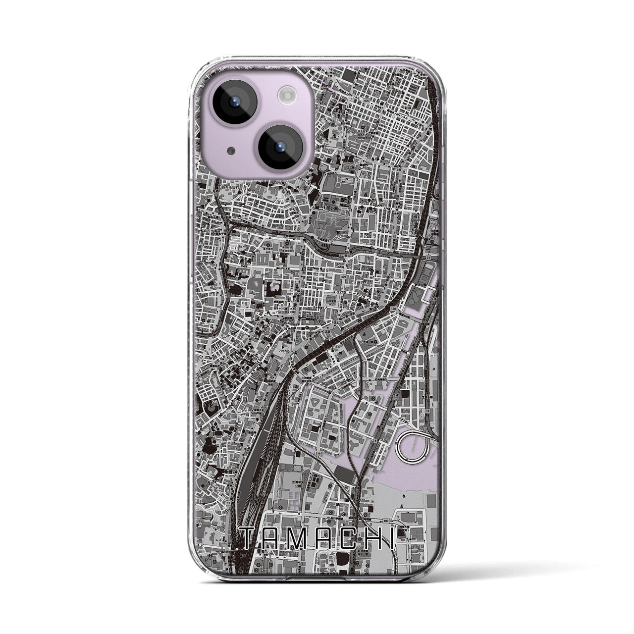 【田町(東京都)】地図柄iPhoneケース(クリアタイプ)