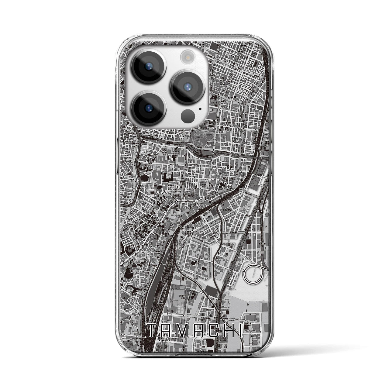 【田町(東京都)】地図柄iPhoneケース(クリアタイプ)