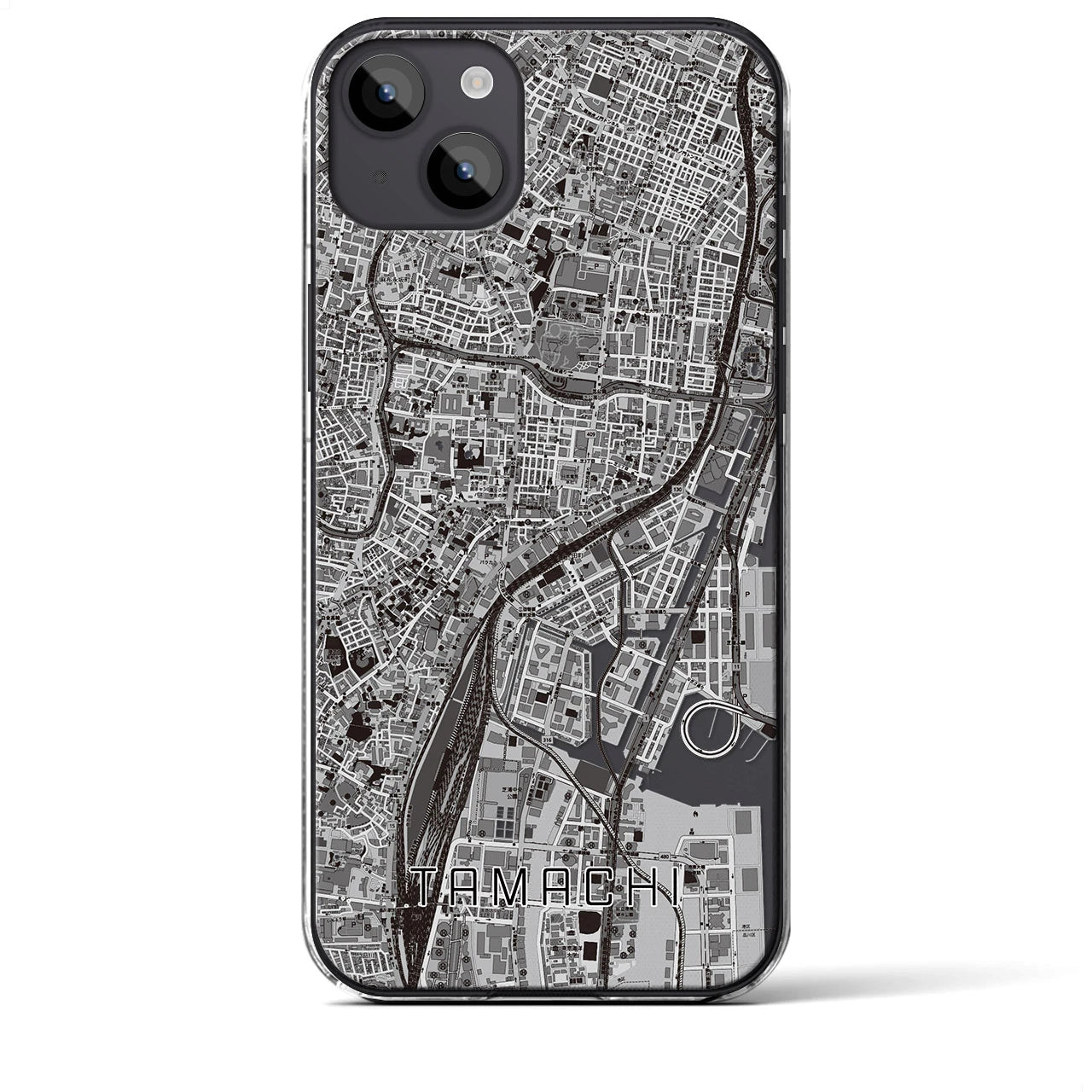 【田町(東京都)】地図柄iPhoneケース(クリアタイプ)