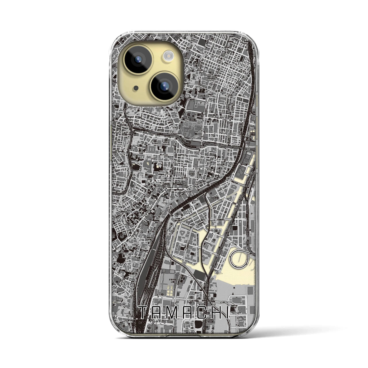 【田町(東京都)】地図柄iPhoneケース(クリアタイプ)