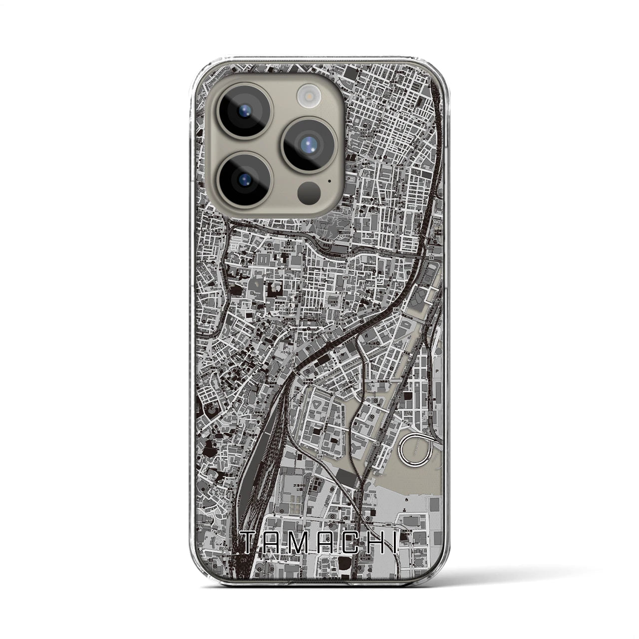 【田町(東京都)】地図柄iPhoneケース(クリアタイプ)