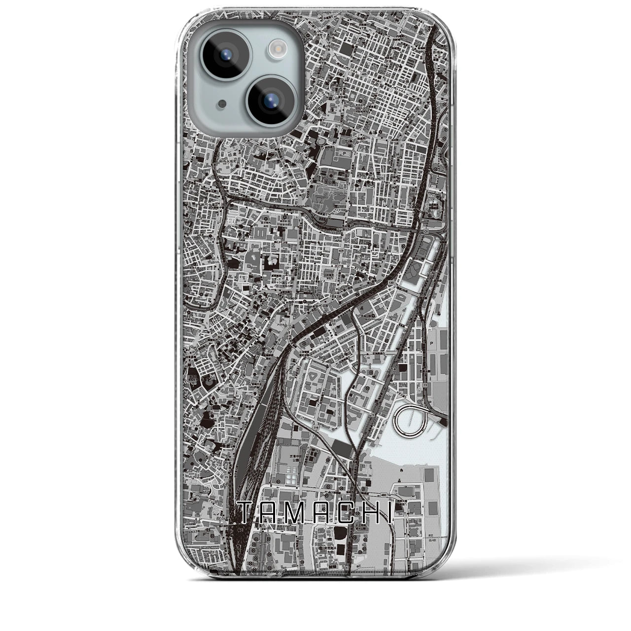 【田町(東京都)】地図柄iPhoneケース(クリアタイプ)