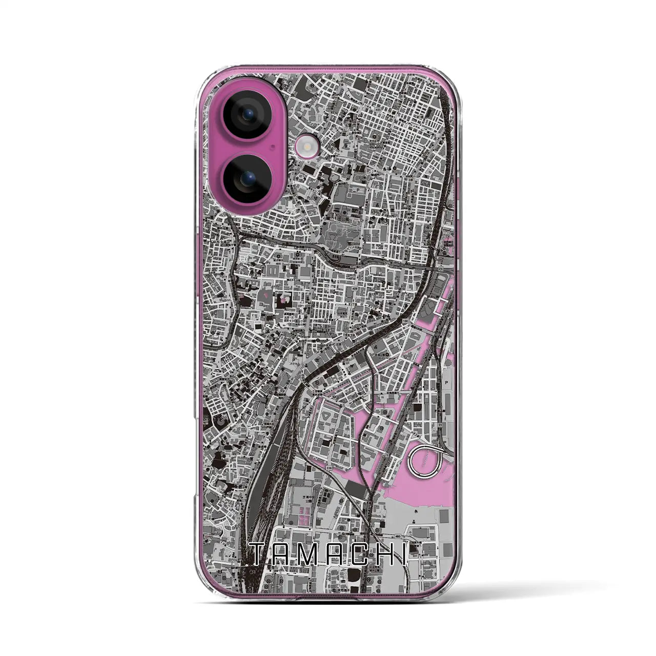 【田町(東京都)】地図柄iPhoneケース(クリアタイプ)