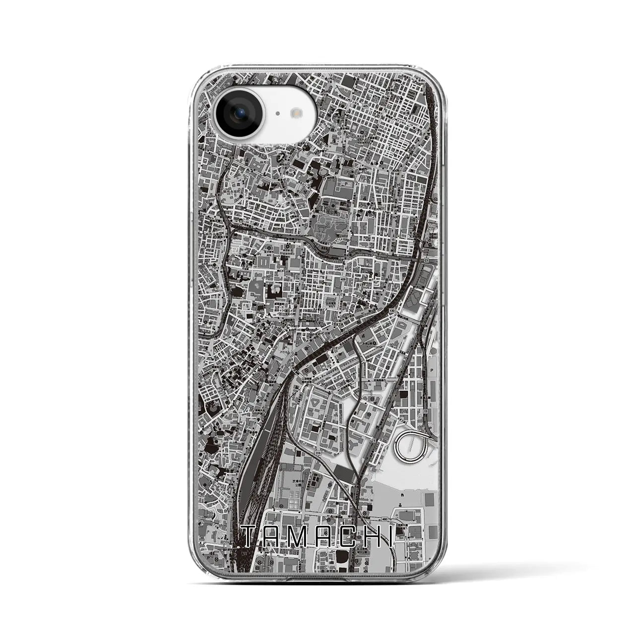 【田町(東京都)】地図柄iPhoneケース(クリアタイプ)