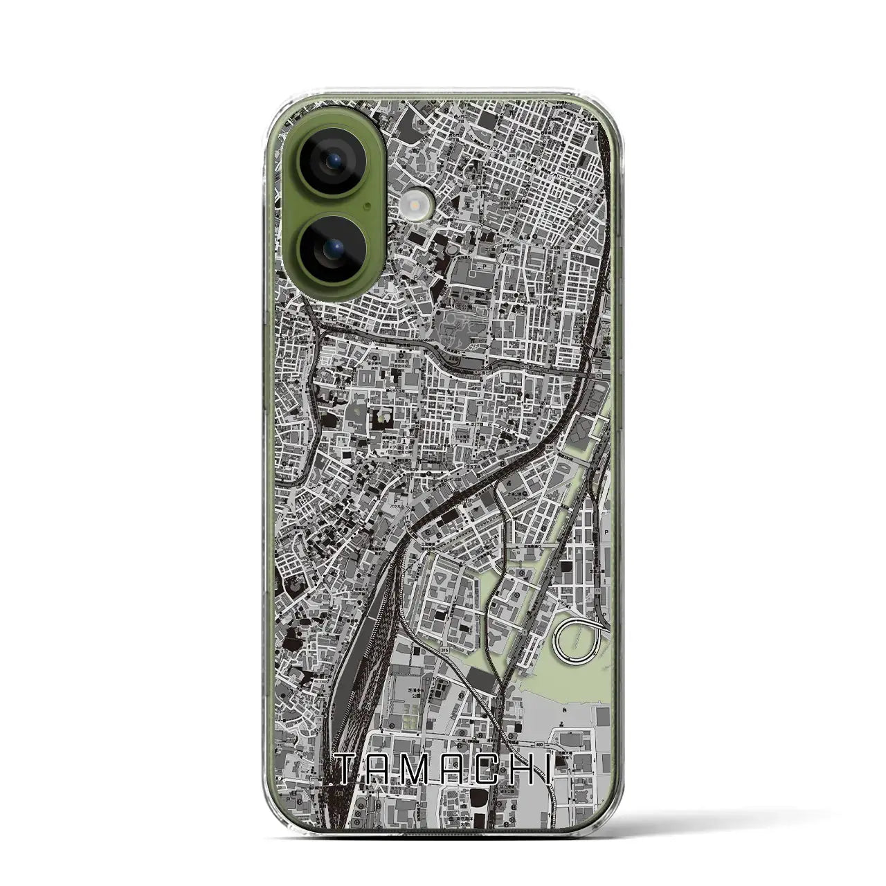 【田町(東京都)】地図柄iPhoneケース(クリアタイプ)