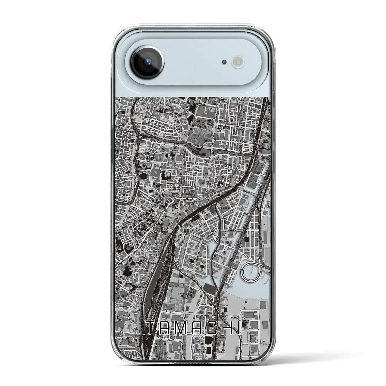 【田町(東京都)】地図柄iPhoneケース(クリアタイプ)