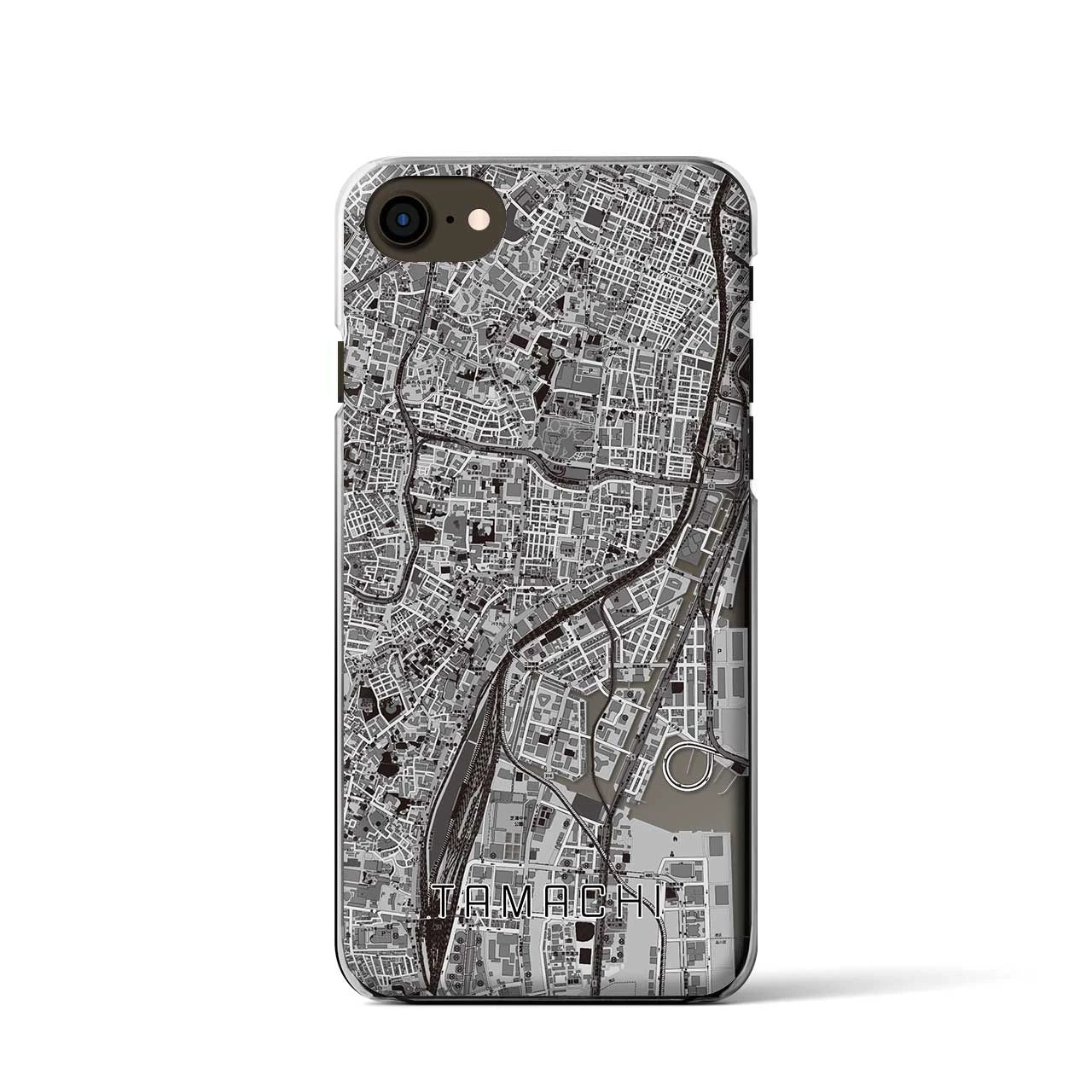 【田町(東京都)】地図柄iPhoneケース(クリアタイプ)