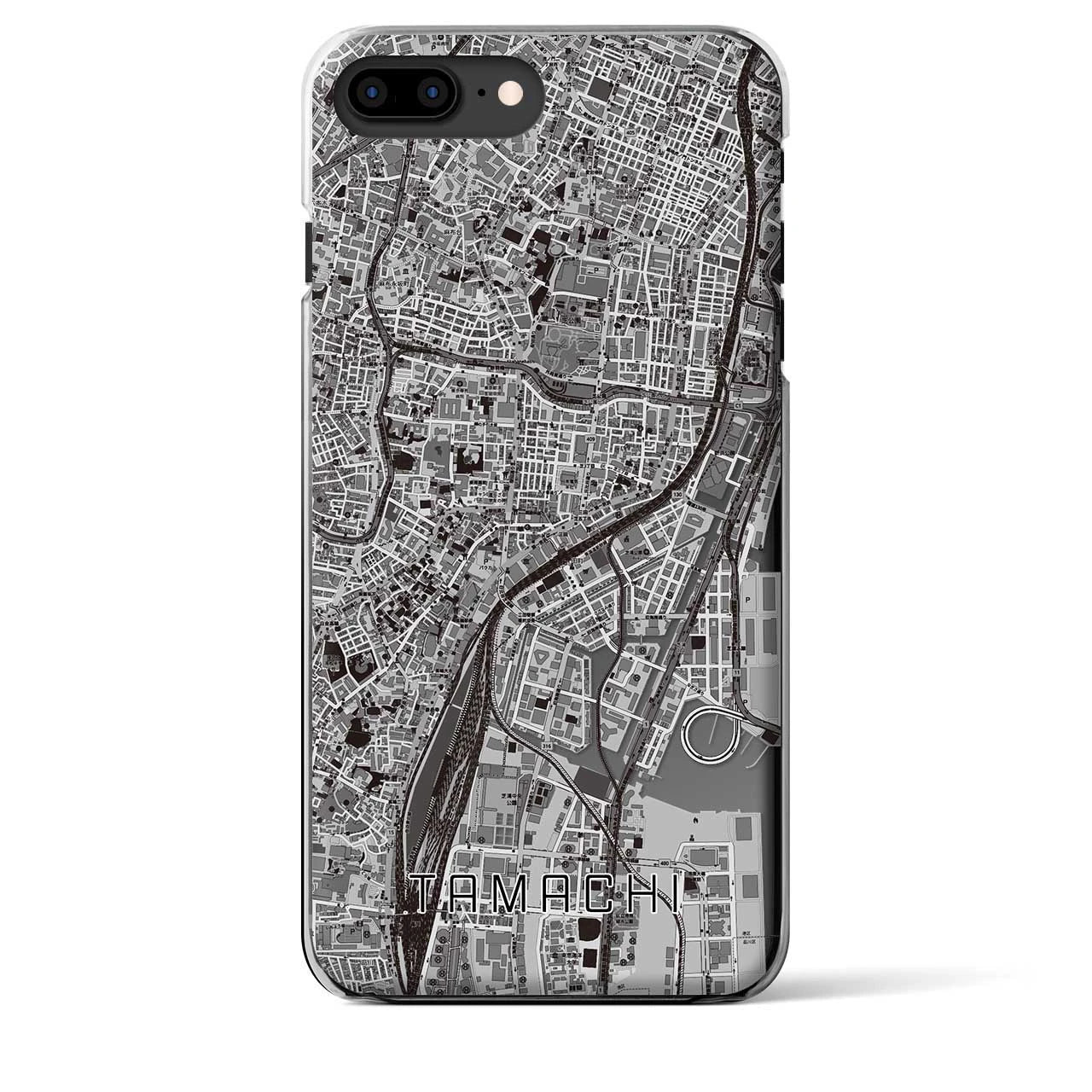 【田町(東京都)】地図柄iPhoneケース(クリアタイプ)