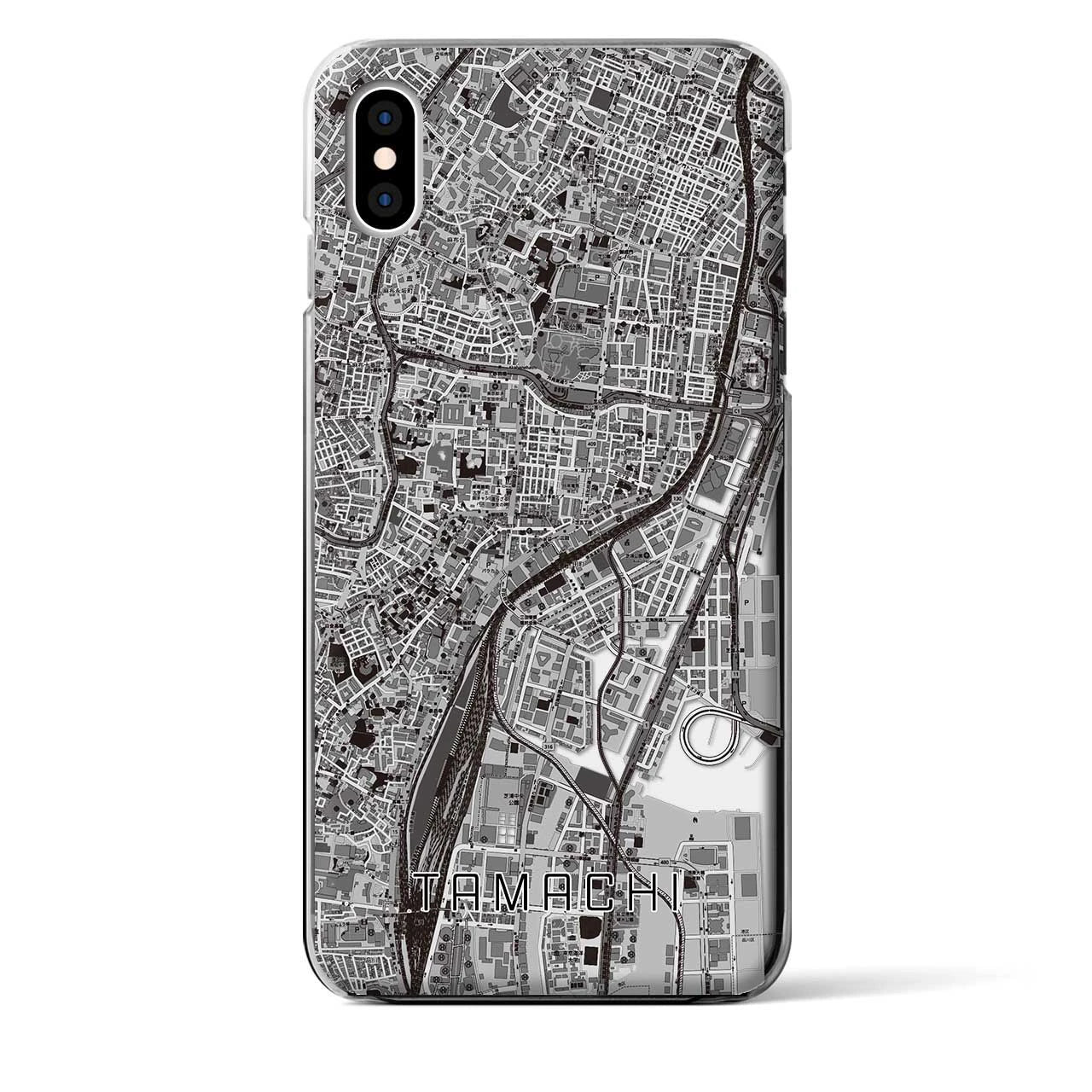 【田町(東京都)】地図柄iPhoneケース(クリアタイプ)