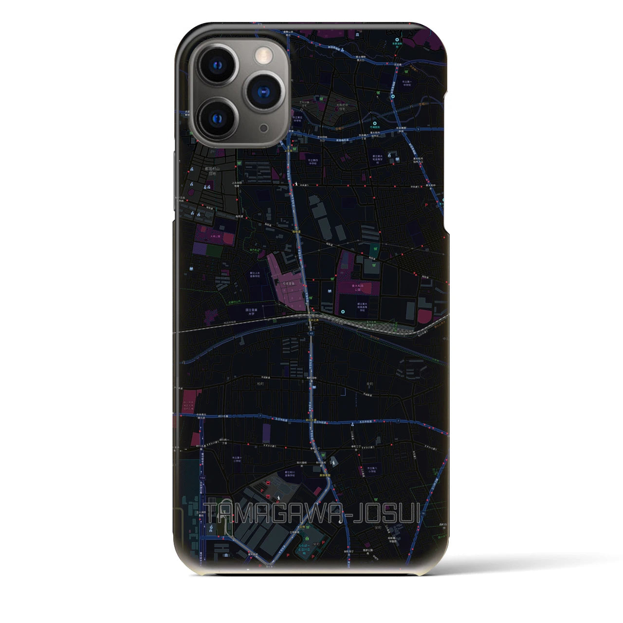 【玉川上水(東京都)】地図柄iPhoneケース(バックカバータイプ)