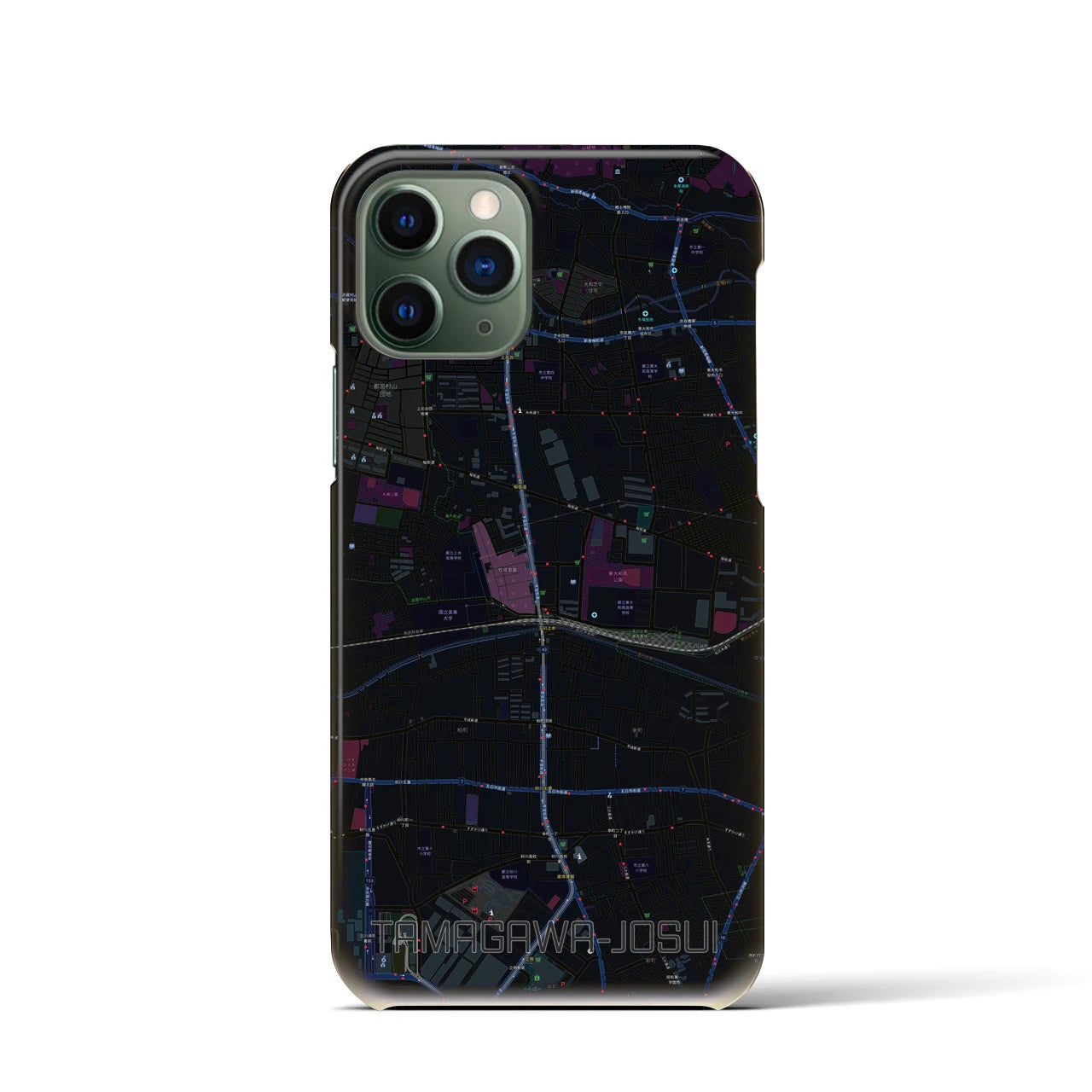 【玉川上水(東京都)】地図柄iPhoneケース(バックカバータイプ)