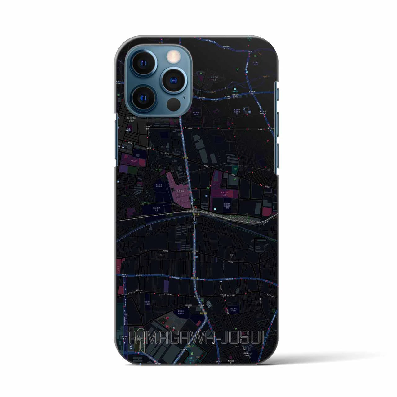 【玉川上水(東京都)】地図柄iPhoneケース(バックカバータイプ)