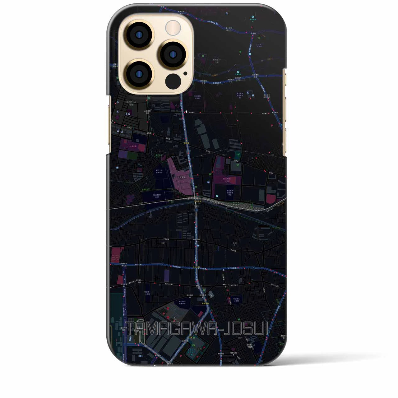 【玉川上水(東京都)】地図柄iPhoneケース(バックカバータイプ)