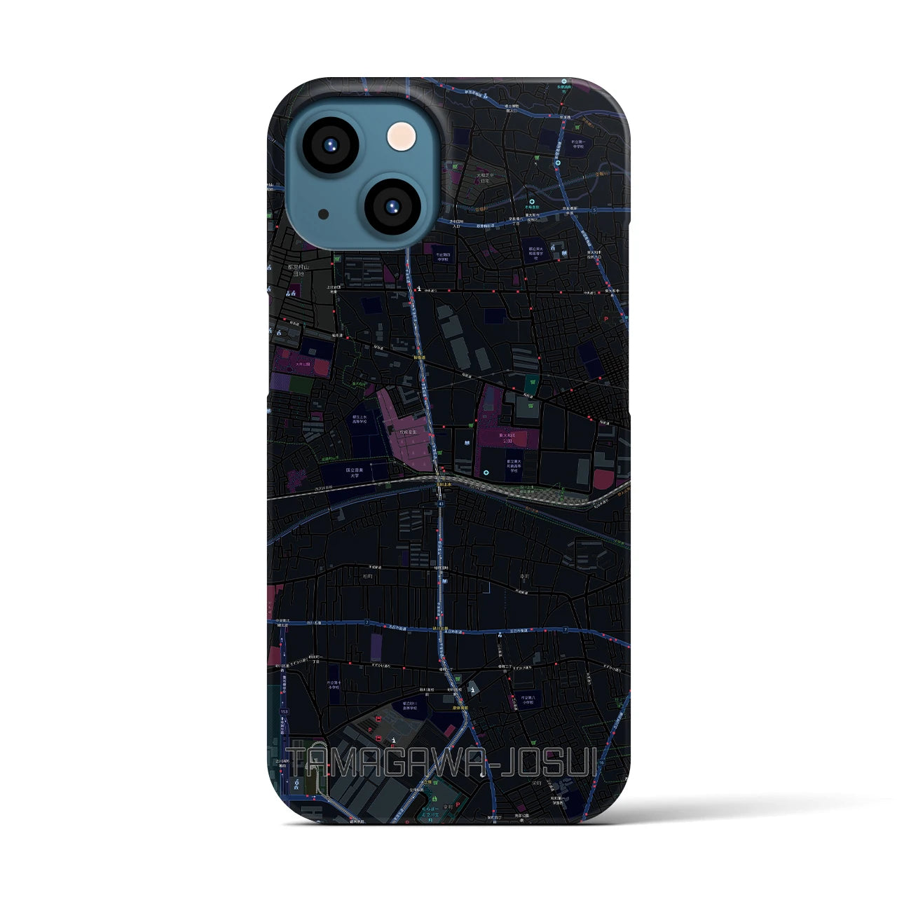 【玉川上水(東京都)】地図柄iPhoneケース(バックカバータイプ)