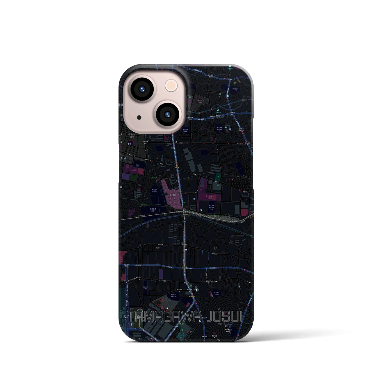 【玉川上水(東京都)】地図柄iPhoneケース(バックカバータイプ)