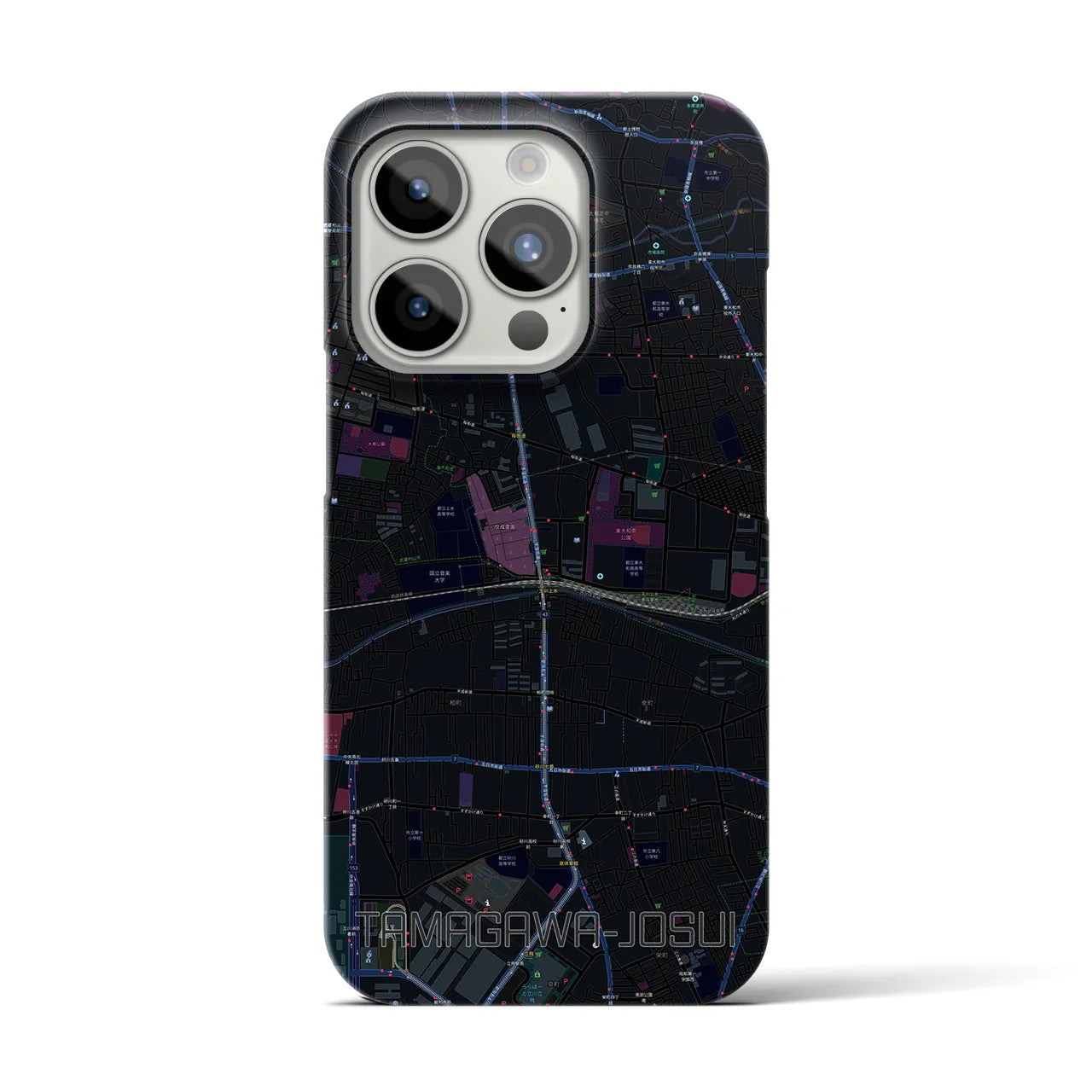 【玉川上水(東京都)】地図柄iPhoneケース(バックカバータイプ)